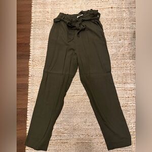 H&M Olive Green Paperbag Waist Pants